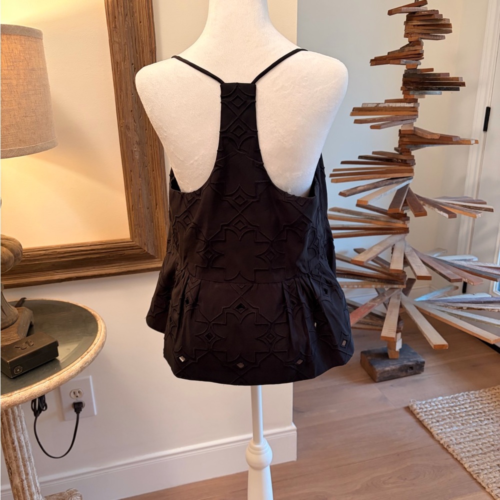 Tibi Black Camisole with Geometric Lace - Picture 5 of 9